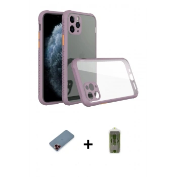 MARSİLYAN™- iPhone 11 Pro Kılıf Nova Asil Özel Seri - Siyah Joko Magic 5D Hayalet Cam + Metal Kamera Lens Koruma Cam - KI
