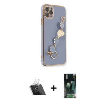 MARSİLYAN™- iPhone 11 Pro Kılıf Nova Işık Prime - Şeffaf 360 Full Body Arka Koruyucu + Kamera Lens Koruma Cam - SF