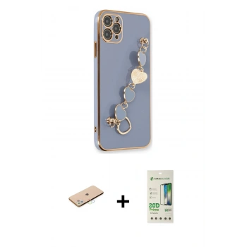MARSİLYAN™- iPhone 11 Pro Kılıf Nova Işık Prime - Siyah 20D Premium Cam Ekran Koruyucu + Renkli Kamera Lens Koruma Cam - MI