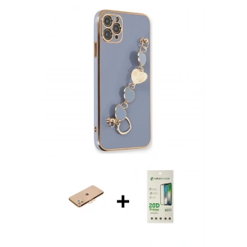 MARSİLYAN™- iPhone 11 Pro Kılıf Nova Işık Prime - Siyah 20D Premium Cam Ekran Koruyucu + Renkli Kamera Lens Koruma Cam - TU
