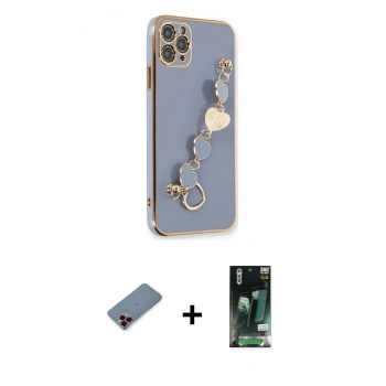 MARSİLYAN™- iPhone 11 Pro Kılıf Nova Işık Prime - Siyah 360 Mat Full Body Arka Koruyucu + Metal Kamera Lens Koruma Cam - KI
