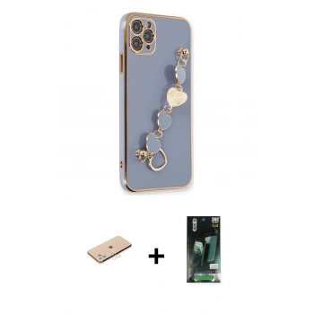 MARSİLYAN™- iPhone 11 Pro Kılıf Nova Işık Prime - Siyah 360 Mat Full Body Arka Koruyucu + Renkli Kamera Lens Koruma Cam - MI