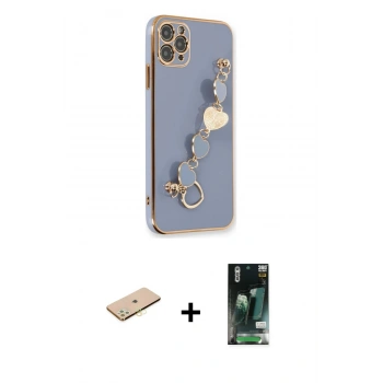 MARSİLYAN™- iPhone 11 Pro Kılıf Nova Işık Prime - Siyah 360 Mat Full Body Arka Koruyucu + Renkli Kamera Lens Koruma Cam - PE