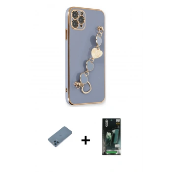 MARSİLYAN™- iPhone 11 Pro Kılıf Nova Işık Prime - Siyah 360 Mat Full Body Arka Koruyucu + Shine Kamera Lens Koruma Cam - MI