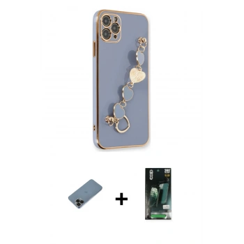 MARSİLYAN™- iPhone 11 Pro Kılıf Nova Işık Prime - Siyah 360 Mat Full Body Arka Koruyucu + Shine Kamera Lens Koruma Cam - SH