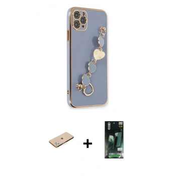 MARSİLYAN™- iPhone 11 Pro Kılıf Nova Işık Prime - Siyah 360 Mat Full Body Arka Koruyucu + Renkli Kamera Lens Koruma Cam - YL