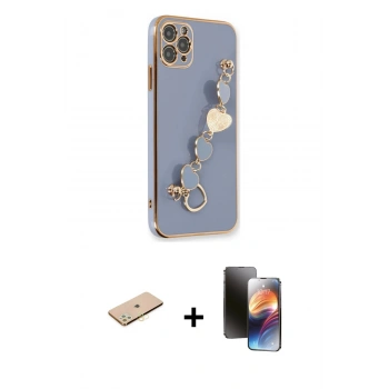MARSİLYAN™- iPhone 11 Pro Kılıf Nova Işık Prime - Siyah 3D Antistatik Mat Seramik Nano Ekran Koruyucu + Renkli Kamera Lens Koruma Cam - PE