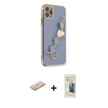 MARSİLYAN™- iPhone 11 Pro Kılıf Nova Işık Prime - Siyah 6D Mat Seramik Hayalet Nano Ekran Koruyucu + Renkli Kamera Lens Koruma Cam - YL