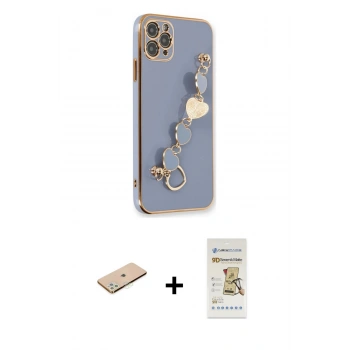 MARSİLYAN™- iPhone 11 Pro Kılıf Nova Işık Prime - Siyah Mat Seramik Nano Ekran Koruyucu + Renkli Kamera Lens Koruma Cam - YL