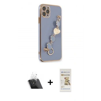 MARSİLYAN™- iPhone 11 Pro Kılıf Nova Işık Prime - Siyah Mat Seramik Nano Ekran Koruyucu + Kamera Lens Koruma Cam - SF