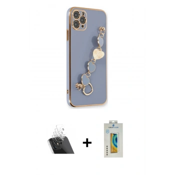 MARSİLYAN™- iPhone 11 Pro Kılıf Nova Işık Prime - Siyah Polymer Nano Ekran Koruyucu + Kamera Lens Koruma Cam - SF