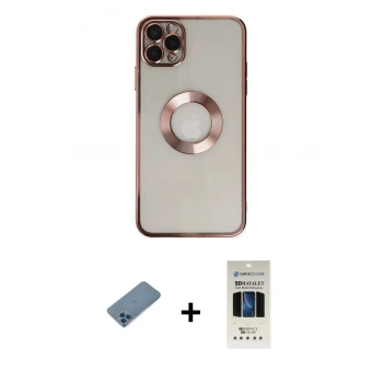MARSİLYAN™- iPhone 11 Pro Kılıf Pusula Form - Siyah 5D Hayalet Cam Ekran Koruyucu + Shine Kamera Lens Koruma Cam - MI
