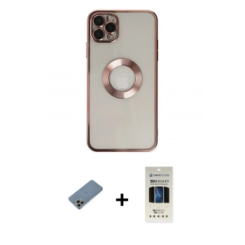 MARSİLYAN™- iPhone 11 Pro Kılıf Pusula Form - Siyah 5D Hayalet Cam Ekran Koruyucu + Shine Kamera Lens Koruma Cam - GI