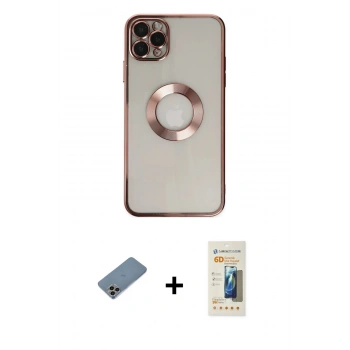 MARSİLYAN™- iPhone 11 Pro Kılıf Pusula Form - Siyah 6D Mat Seramik Hayalet Nano Ekran Koruyucu + Shine Kamera Lens Koruma Cam - GI