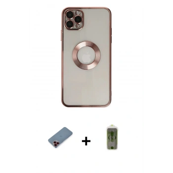 MARSİLYAN™- iPhone 11 Pro Kılıf Pusula Form - Siyah Joko Magic 5D Hayalet Cam + Metal Kamera Lens Koruma Cam - KI