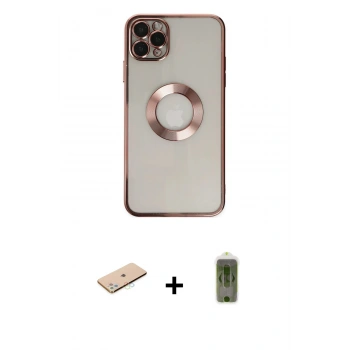 MARSİLYAN™- iPhone 11 Pro Kılıf Pusula Form - Siyah Joko Magic 5D Hayalet Cam + Renkli Kamera Lens Koruma Cam - MI