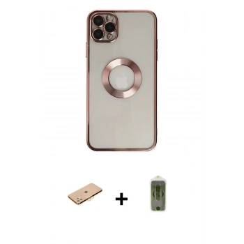 MARSİLYAN™- iPhone 11 Pro Kılıf Pusula Form - Siyah Joko Magic 5D Hayalet Cam + Renkli Kamera Lens Koruma Cam - TU