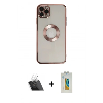 MARSİLYAN™- iPhone 11 Pro Kılıf Pusula Form - Siyah Polymer Nano Ekran Koruyucu + Kamera Lens Koruma Cam - SF