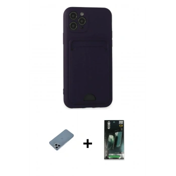MARSİLYAN™- iPhone 11 Pro Kılıf Vadi Çizgi Prime - Şeffaf 360 Full Body Arka Koruyucu + Shine Kamera Lens Koruma Cam - SABE