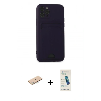 MARSİLYAN™- iPhone 11 Pro Kılıf Vadi Çizgi Prime - Şeffaf Pasifik Cam Ekran Koruyucu + Renkli Kamera Lens Koruma Cam - MI