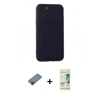 MARSİLYAN™- iPhone 11 Pro Kılıf Vadi Çizgi Prime - Siyah 20D Premium Cam Ekran Koruyucu + Shine Kamera Lens Koruma Cam - GD