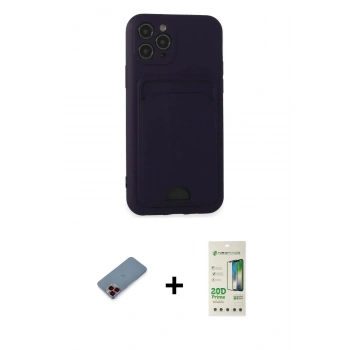 MARSİLYAN™- iPhone 11 Pro Kılıf Vadi Çizgi Prime - Siyah 20D Premium Cam Ekran Koruyucu + Metal Kamera Lens Koruma Cam - KI
