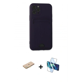 MARSİLYAN™- iPhone 11 Pro Kılıf Vadi Çizgi Prime - Siyah 3D Antistatik Seramik Nano Ekran Koruyucu + Renkli Kamera Lens Koruma Cam - SI