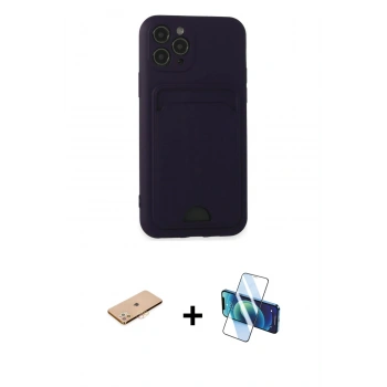 MARSİLYAN™- iPhone 11 Pro Kılıf Vadi Çizgi Prime - Siyah 3D Antistatik Seramik Nano Ekran Koruyucu + Renkli Kamera Lens Koruma Cam - TU