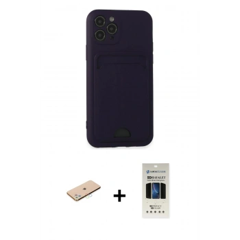 MARSİLYAN™- iPhone 11 Pro Kılıf Vadi Çizgi Prime - Siyah 5D Hayalet Cam Ekran Koruyucu + Renkli Kamera Lens Koruma Cam - MI