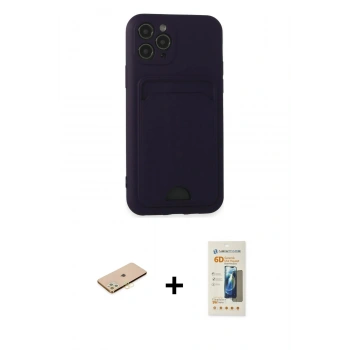 MARSİLYAN™- iPhone 11 Pro Kılıf Vadi Çizgi Prime - Siyah 6D Mat Seramik Hayalet Nano Ekran Koruyucu + Renkli Kamera Lens Koruma Cam - SI