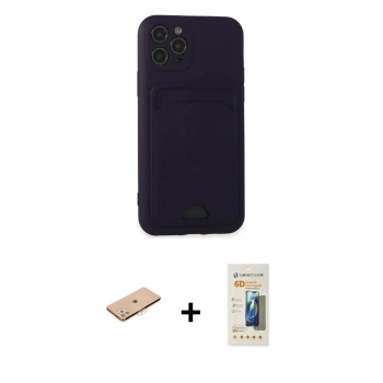 MARSİLYAN™- iPhone 11 Pro Kılıf Vadi Çizgi Prime - Siyah 6D Mat Seramik Hayalet Nano Ekran Koruyucu + Renkli Kamera Lens Koruma Cam - TU