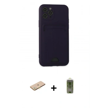 MARSİLYAN™- iPhone 11 Pro Kılıf Vadi Çizgi Prime - Siyah Joko Magic 5D Hayalet Cam + Renkli Kamera Lens Koruma Cam - SI