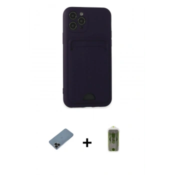 MARSİLYAN™- iPhone 11 Pro Kılıf Vadi Çizgi Prime - Siyah Joko Magic 5D Hayalet Cam + Shine Kamera Lens Koruma Cam - SH