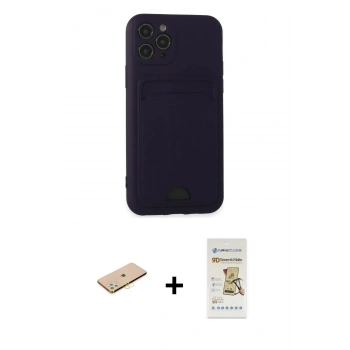MARSİLYAN™- iPhone 11 Pro Kılıf Vadi Çizgi Prime - Siyah Mat Seramik Nano Ekran Koruyucu + Renkli Kamera Lens Koruma Cam - PE