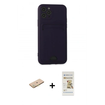 MARSİLYAN™- iPhone 11 Pro Kılıf Vadi Çizgi Prime - Siyah Mat Seramik Nano Ekran Koruyucu + Renkli Kamera Lens Koruma Cam - SI