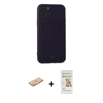 MARSİLYAN™- iPhone 11 Pro Kılıf Vadi Çizgi Prime - Siyah Mat Seramik Nano Ekran Koruyucu + Renkli Kamera Lens Koruma Cam - TU
