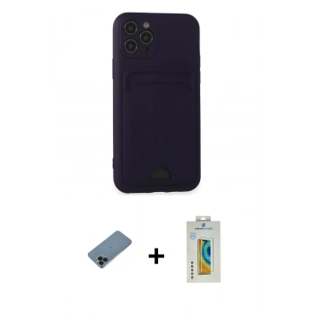 MARSİLYAN™- iPhone 11 Pro Kılıf Vadi Çizgi Prime - Siyah Polymer Nano Ekran Koruyucu + Shine Kamera Lens Koruma Cam - SH