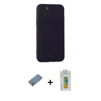 MARSİLYAN™- iPhone 11 Pro Kılıf Vadi Çizgi Prime - Siyah Polymer Nano Ekran Koruyucu + Shine Kamera Lens Koruma Cam - GS