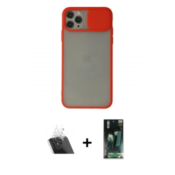 MARSİLYAN™- iPhone 11 Pro Kılıf Vadi Çizgi - Şeffaf 360 Full Body Arka Koruyucu + Kamera Lens Koruma Cam - SF