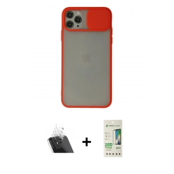 MARSİLYAN™- iPhone 11 Pro Kılıf Vadi Çizgi - Siyah 20D Premium Cam Ekran Koruyucu + Kamera Lens Koruma Cam - SF