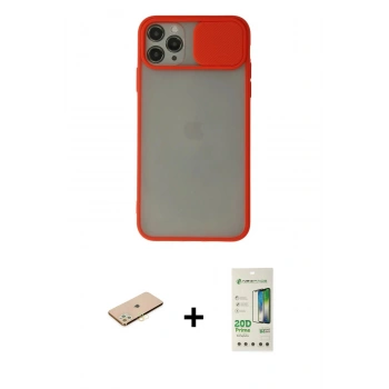 MARSİLYAN™- iPhone 11 Pro Kılıf Vadi Çizgi - Siyah 20D Premium Cam Ekran Koruyucu + Renkli Kamera Lens Koruma Cam - PE