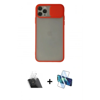 MARSİLYAN™- iPhone 11 Pro Kılıf Vadi Çizgi - Siyah 3D Antistatik Seramik Nano Ekran Koruyucu + Kamera Lens Koruma Cam - SF