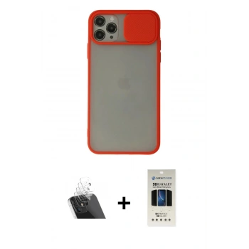 MARSİLYAN™- iPhone 11 Pro Kılıf Vadi Çizgi - Siyah 5D Hayalet Cam Ekran Koruyucu + Kamera Lens Koruma Cam - SF