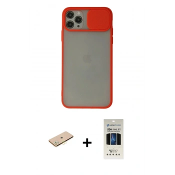 MARSİLYAN™- iPhone 11 Pro Kılıf Vadi Çizgi - Siyah 5D Hayalet Cam Ekran Koruyucu + Renkli Kamera Lens Koruma Cam - SI