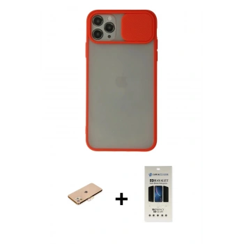 MARSİLYAN™- iPhone 11 Pro Kılıf Vadi Çizgi - Siyah 5D Hayalet Cam Ekran Koruyucu + Renkli Kamera Lens Koruma Cam - TU