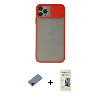 MARSİLYAN™- iPhone 11 Pro Kılıf Vadi Çizgi - Siyah 6D Mat Seramik Hayalet Nano Ekran Koruyucu + Metal Kamera Lens Koruma Cam - KI