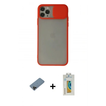 MARSİLYAN™- iPhone 11 Pro Kılıf Vadi Çizgi - Siyah Polymer Nano Ekran Koruyucu + Shine Kamera Lens Koruma Cam - SH