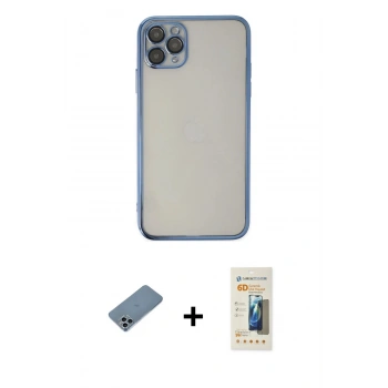 MARSİLYAN™- iPhone 11 Pro Kılıf Vadi Minimal - Siyah 6D Mat Seramik Hayalet Nano Ekran Koruyucu + Shine Kamera Lens Koruma Cam - SABE