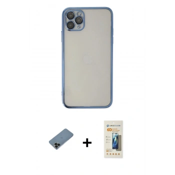 MARSİLYAN™- iPhone 11 Pro Kılıf Vadi Minimal - Siyah 6D Mat Seramik Hayalet Nano Ekran Koruyucu + Shine Kamera Lens Koruma Cam - SH