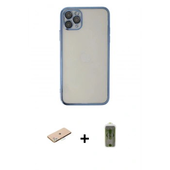MARSİLYAN™- iPhone 11 Pro Kılıf Vadi Minimal - Siyah Joko Magic 5D Hayalet Cam + Renkli Kamera Lens Koruma Cam - MI
